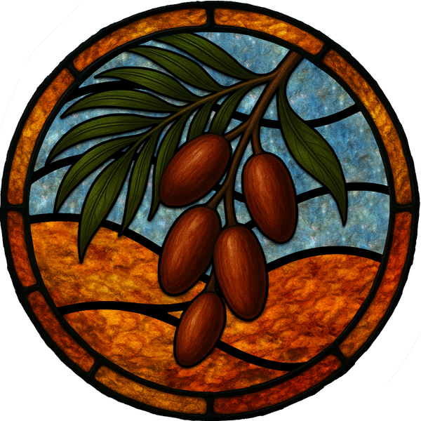 Patience — Date Palm stained glass