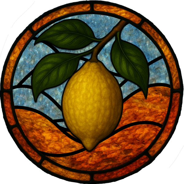 Gentleness — Citron (Etrog) stained glass